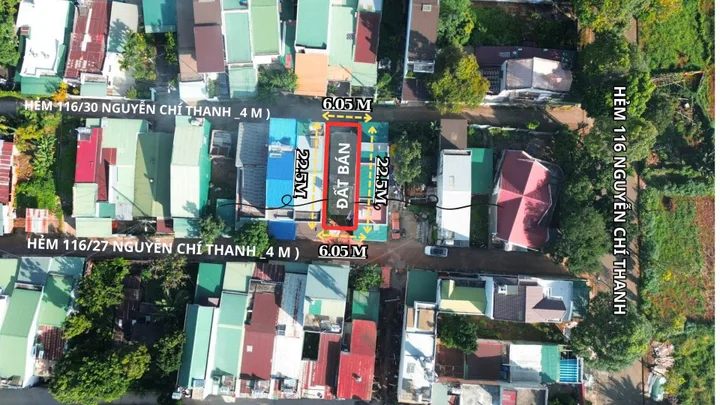 🏡 BÁN ĐẤT HẺM 116 NGUYỄN CHÍ THANH – TRUNG TÂM TP. BMT- 4.3tỷ - 6.05*22.5