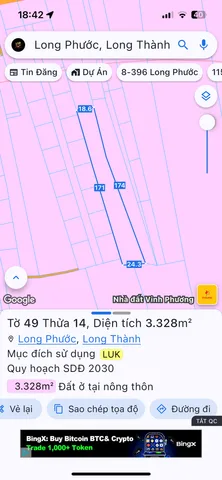 Bán đất 6202m² ngang 26m giá 19 tỷ Xã Long Phước