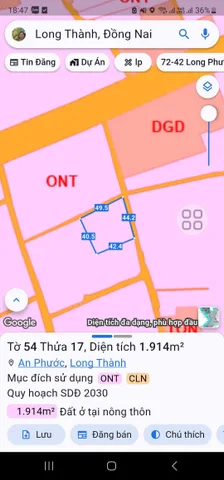 Bán đất 1914m² ngang 49m giá 19.5 tỷ Xã An Phước
