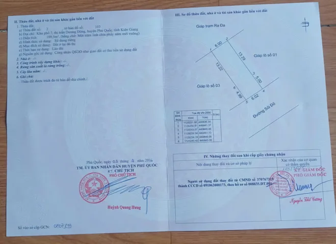 Bán đất 109.5m² ngang 6m giá 11.5 tỷ Trần Hưng Đạo Đặc khu Phú Quốc