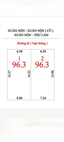 Bán 96,3m2 đất Xuân Nộn Thư Lâm giá chỉ 45tr.m2 đường ô tô vào được tốt