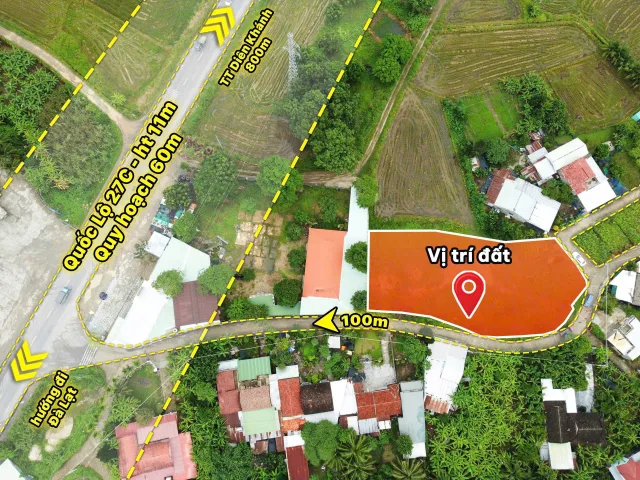 Bán đất 118.5m² ngang 5m giá 1.24 tỷ Xã Diên Lạc