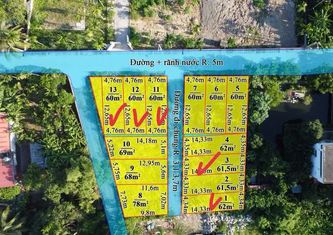 Bán 60 m sú 1 Lâm Động , gần đường quy hoạch 36m .ngõ 2 ô tô tránh nhau. L/h:076.231.9990 e Thúy