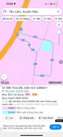 Bán đất 2022.1m² giá 1.5 tỷ Xã Bàu Lâm