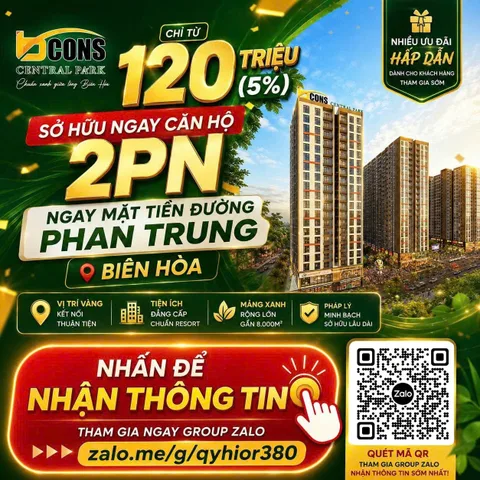 Căn hộ mặt tiền Phan Trung giá chỉ từ 2,5 tỷ / căn 2PN