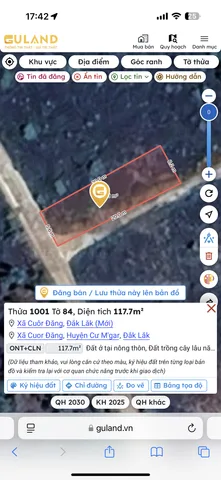 Bán đất 117.7m² giá 628 triệu Xã Cuôr Đăng