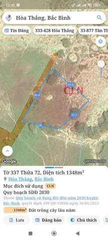 Bán đất 1348m² giá 6.74 tỷ Xã Hòa Thắng
