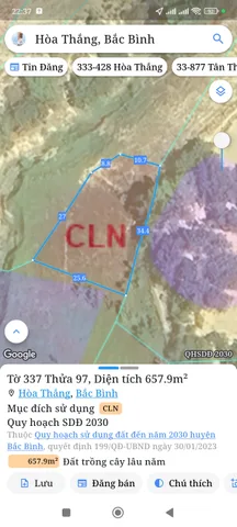 Bán đất 658m² giá 3.29 tỷ Xã Hòa Thắng