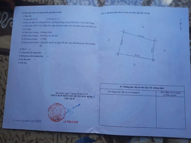 Bán đất 52971,7m² giá 8.48 tỷ Xã Hòa Thắng