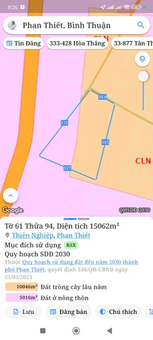 Bán đất 16324m² ngang 172m giá 32.65 tỷ Phường Mũi Né