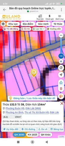 Bán đất 134m² giá 1.35 tỷ Phường Buôn Hồ