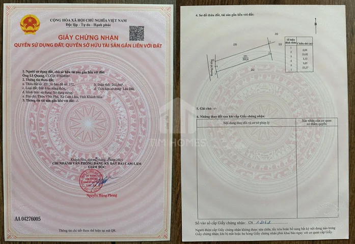 Bán Đất Full Thổ Cư Chính Chủ - Gần KCN Lớn Nhất Khánh Hòa - Tiếp Giáp Quốc Lộ 1a - Sổ Sẳn