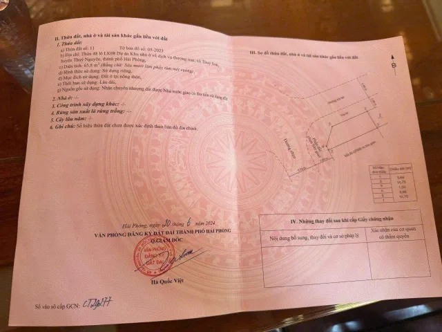 30/11/2022.Bán lô góc 40lk08. Tân Quang Minh 65,8m² ngang 5,66m giá 3.55 tỷ Phường Thủy Nguyên( Thủy Sơn). liên hệ 0362558882