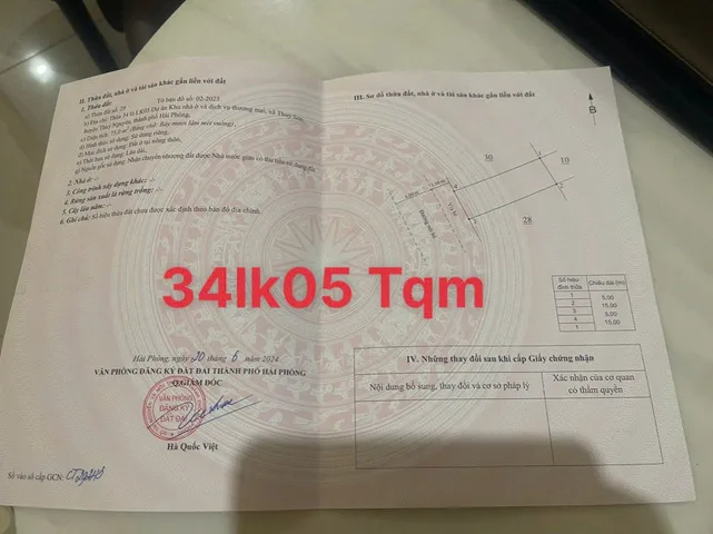 1/12/2025.Bán lô 34lk05 Tân Quang Minh.75m² ngang 5m giá 3 tỷ Phường Thủy Nguyên. liên hệ 0362558882