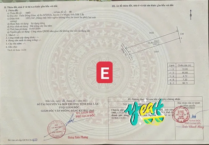 Bán đất 1000m² giá 259 triệu Xã Ea M’Droh