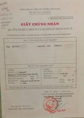 184m2 12tỷ8   phường Hiệp Bình Chánh Thủ Đức phía bên sông GIGAMALL quy hoạch đất ở