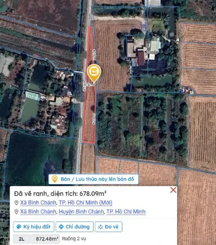 Bán đất 678.1m² ngang 97m giá 2.5 tỷ Xã Bình Chánh