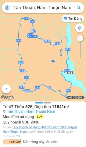 Bán đất 11540m² ngang 100m giá 3 tỷ Xã Tân Thành