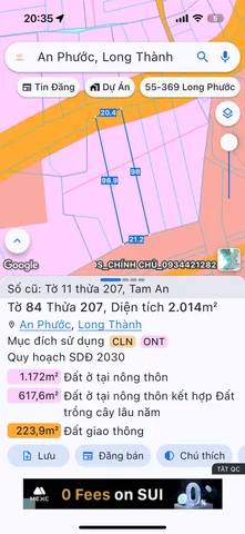Bán đất 2013.3m² ngang 33m giá 26 tỷ Xã An Phước