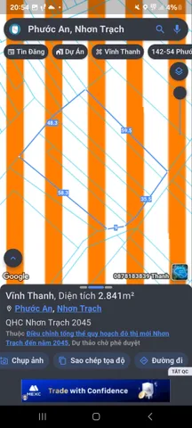 Bán đất 2852m² ngang 60m giá 28.52 tỷ Xã Phước An