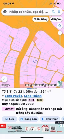 Bán đất 294m² ngang 13m giá 4.5 tỷ Xã Long Phước