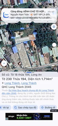 Bán đất 2510m² ngang 12m giá 17.5 tỷ Xã Long Thành