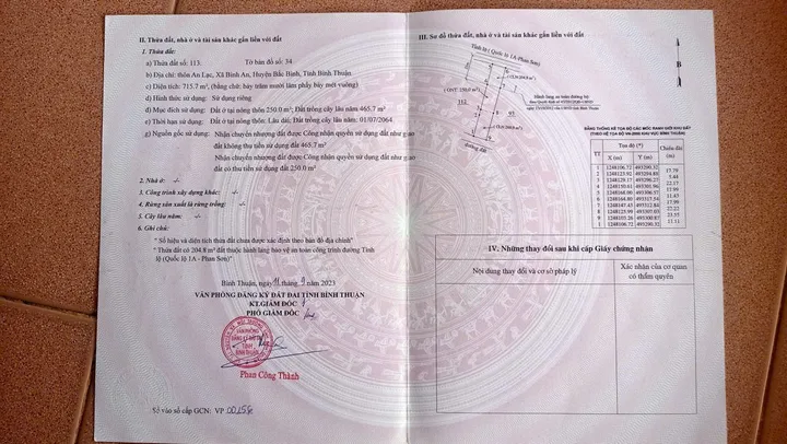 Bán đất thổ cư bình an