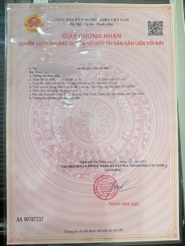 Bán đất 121.5m² ngang 4.90m giá 1.6 tỷ Phường Tân Ninh