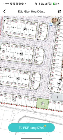 09/12/2025.Bán đất 78m² ngang 6m giá 4.95 tỷ.lô 20n3.  đấu giá bãi ngoài Hoa Động. liên hệ 03625558882