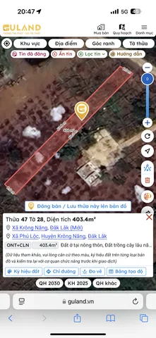 Bán đất 403.4m² ngang 6m giá 365 triệu Xã Krông Năng