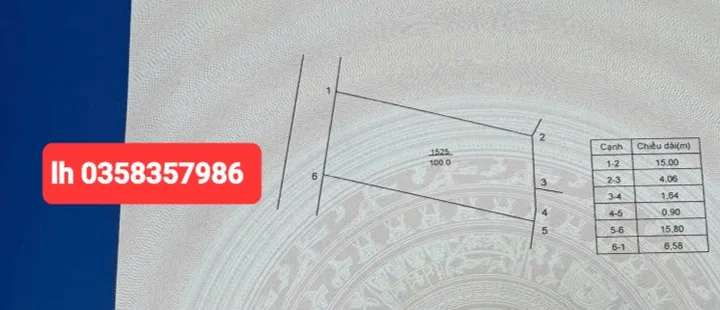Bán đất 100m² full thổ cư ngang 6.58m giá 4.2 tỷ tại Xã Tiến Thắng