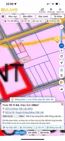Bán đất 198m² giá 280 triệu Xã Ea Drông