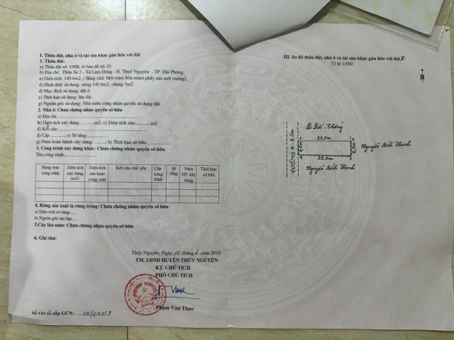 Bán 140 m mặt đường thôn trải nhựa Lâm Động có sẵn nhà 2 tầng . L/h:076.231.9990 e Thúy