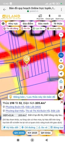 Bán đất 205.4m² ngang 6m giá 595 triệu Phường Buôn Hồ