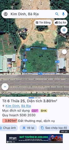 Bán đất 3800.6m² ngang 74m giá 40 tỷ Phường Long Hương