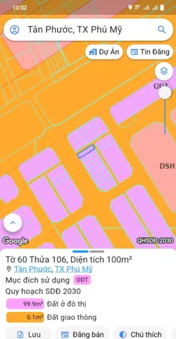 Bán đất 100m² ngang 5m giá 2 tỷ Phường Tân Phước Phú Mỹ