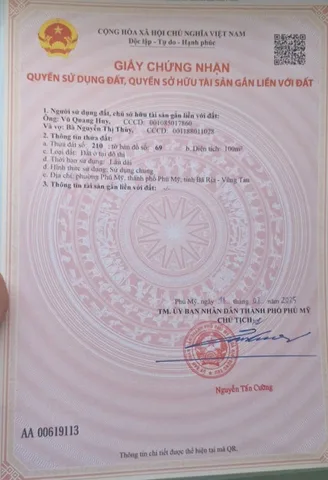 Bán đất 100m² ngang 5m giá 2.2 tỷ Phường Phú Mỹ