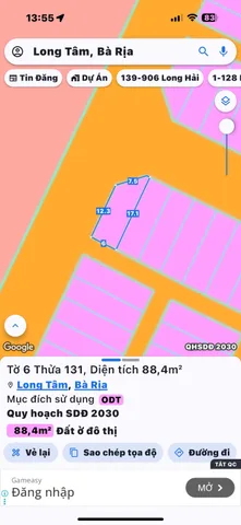 Bán đất 88.4m² ngang 7m giá 2.17 tỷ Phường Tam Long