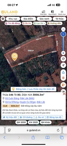 Bán đất 3006.3m² giá 1.35 tỷ Xã Cuôr Đăng