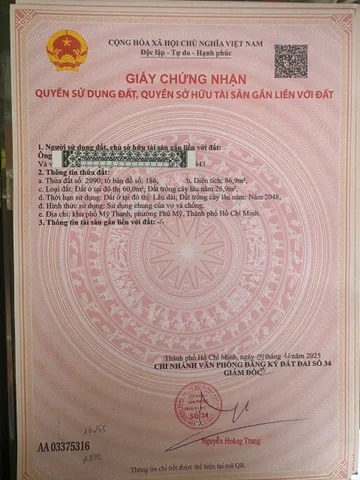 Bán đất 86,9m² ngang 5m giá 1.6 tỷ Phường Phú Mỹ