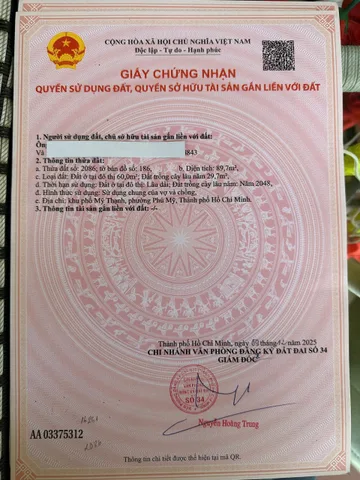 Bán đất 89,7m² ngang 5m giá 1.6 tỷ Phường Phú Mỹ