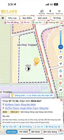 Bán đất 3855m² giá 15 tỷ Xã Nhơn Trạch
