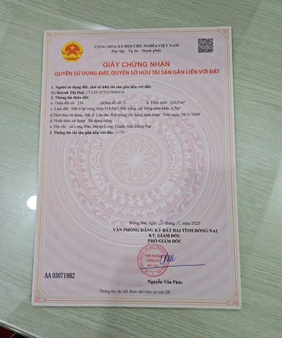 Bán đất 120m² ngang 5m giá 1.65 tỷ Xã Bình An