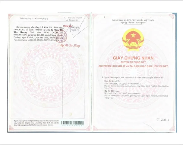 Bán đất 100m² ngang 5m giá 1.98 tỷ Phường Tân Thành Phú Mỹ