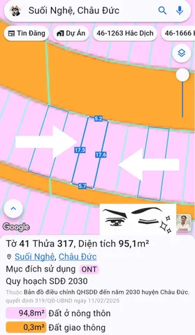 Bán đất 95.1m² ngang 5m giá 1.25 tỷ Xã Ngãi Giao