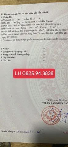BÁN ĐẤT MẶT ĐƯỜNG – GIÁ CHỈ 1,6 TỶ – CỰC HIẾM TẠI TỨ KỲ