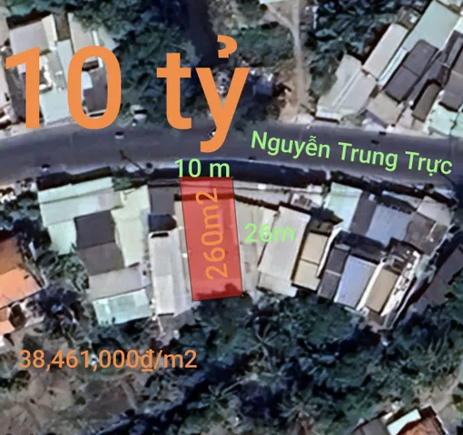 Bán đất 260m² ngang 10m giá 10 tỷ tại Đường Nguyễn Trung Trực Xã Tân Trụ