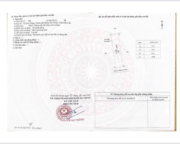 Bán đất 302m² ngang 8m giá 1.75 tỷ Phường Tân Lập