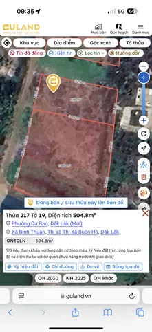 Bán đất 504.8m² giá 490 triệu Phường Cư Bao