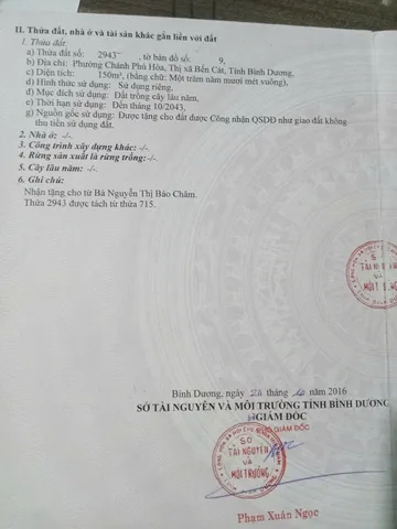 Bán đất 150.1m² ngang 6,40m đã có 100m đất thổ cư  giá 1.28 tỷ Phường Chánh Phú Hòa